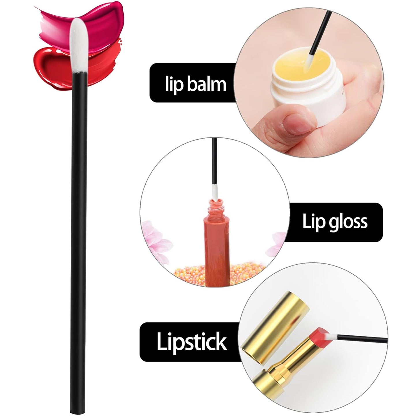 200 Disposable Lip Applicators - Essential Brushes for Lip Gloss and Lipstick Application